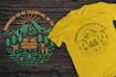 do monoline vintage illustration, badge logo, t shirt design