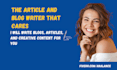 write blogs, articles, ebook, news story, poetry, listicle