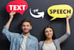 create professional text to speech and speech to text your file