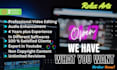 do professional long and short form video editing for youtube and corporate