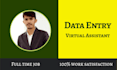 do data entry VA, copy paste, email collection, web research, lead generation