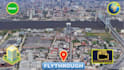 make 3d google earth fly tour video animation at pin location globe zoom in out