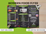 modern menu design, restaurant menu, modern food flyer