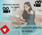 convert article to video