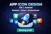 create custom mobile app icon for android and ios apps