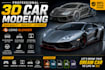 do 3d car modeling, 3d car, police car, rc car, blender car for 3d printing
