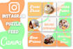 design instagram puzzle feed canva template