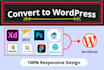 convert xd, sketch, figma, PSD  to elementor wordpress website