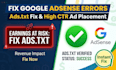 place google adsense ads, fix ads txt errors, and setup ad codes