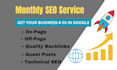 provide complete monthly SEO service