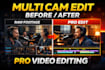 multi cam podcast video and audio editing sync clean up