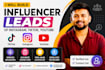 build influencer leads of instagram, tiktok, youtube
