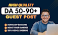 do high da 90 guest posting with quality SEO dofollow guest post backlinks