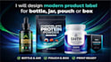 design modern product label for bottle, jar, pouch or box