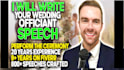 create an epic officiant wedding speech to marry the couple