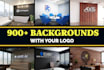 design custom zoom virtual background with 3d logo