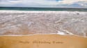 write your birthday wish on the beach as video