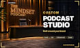 design a custom podcast virtual studio background for zoom and obs