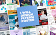 create flyer design, postcard design, brand poster