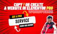 clone or create a full website using elementor pro quickly