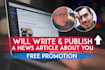write and publish a news article about you