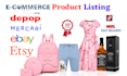 do upload product listing, cross listing on etsy, depop, vinted, poshmark store