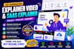 create 2d animated explainer video or saas explainer video
