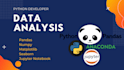 do data analysis using python, pandas, numpy and matplotlib