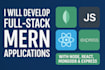 develop full stack mern applications with node, react, mongodb and express