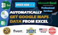 automatically retrieve google maps data from excel