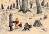 draw vintage children story book illustration for you