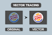 manual vector tracing, vectorization, illustration, and image trace