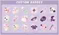 create cute custom  twitch sub badges or bit badges