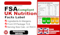 provide UK nutrition facts label with traffic light