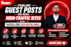 publish guest posts on real high traffic sites with dofollow SEO backlink
