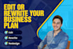 edit your business plan