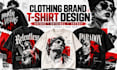 design custom streetwear t shirt graphics for your clothing brand