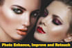 photo enhance, improve resolution and retouching image