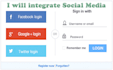 integrate facebook, google, twitter login and signup