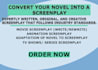 convert your novel into a unique screenplay