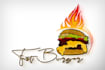 design unique pizza burger food, coffee shop restaurant logo
