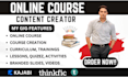 develop online course content, lesson plan, curriculum for elearning