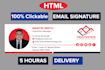 create clickable HTML email signature