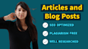 write SEO articles, blog posts, and social media content