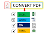 convert PDF files into excel, csv, word format