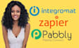 setup integromat zapier pabbly connect automation workflow and connect with apps