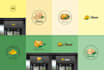 create a logo for a vintage themed restaurant, cheese, food
