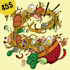 do doodle food illustration