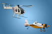 draw helicopter , airplane , aircraft , into a vector cartoon