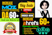 increase domain authority moz da 55 domain rating DR 65 tf 35 plus